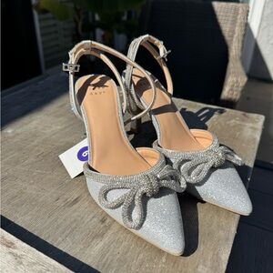 Target Silver Glitter Women's Heels with Bow